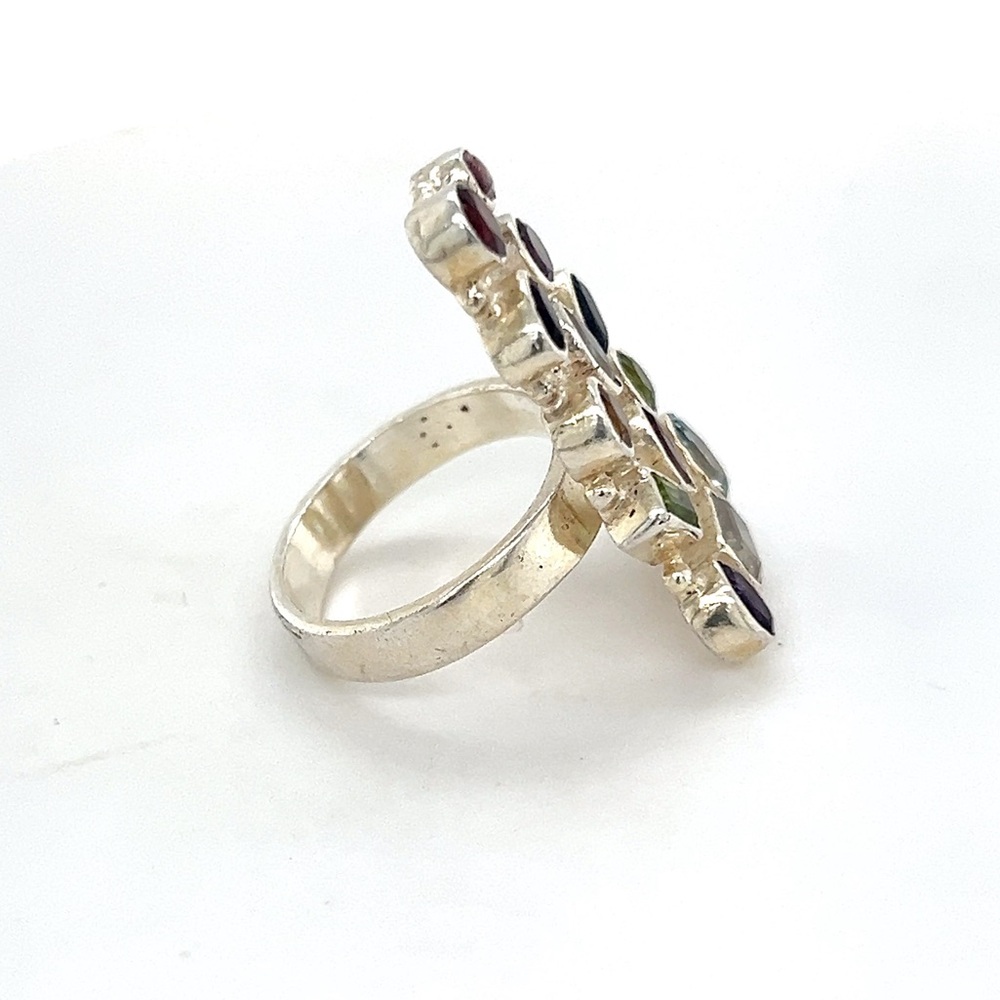 Multi-Stone Silver 925 Ring - image 4